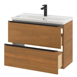 GoodHome Plan vasque faible profondeur blanc Nira 80 cm