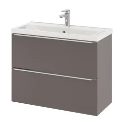 GoodHome Plan vasque faible profondeur blanc Nira 80 cm