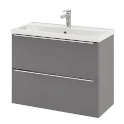 GoodHome Plan vasque faible profondeur blanc Nira 80 cm