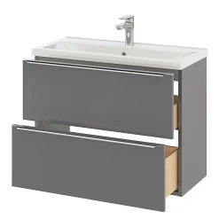 GoodHome Plan vasque faible profondeur blanc Nira 80 cm