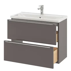 GoodHome Plan vasque faible profondeur blanc Nira 80 cm