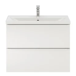 GoodHome Plan vasque faible profondeur blanc Nira 80 cm