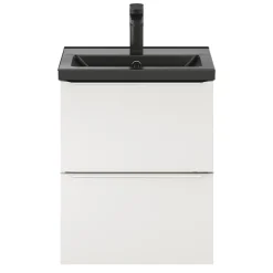 Plan Simple Vasque|GoodHome Plan vasque faible profondeur noir Nira 50 cm