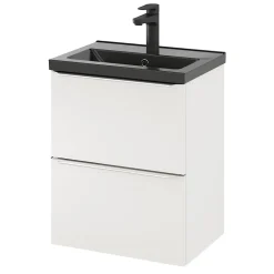 Plan Simple Vasque|GoodHome Plan vasque faible profondeur noir Nira 50 cm