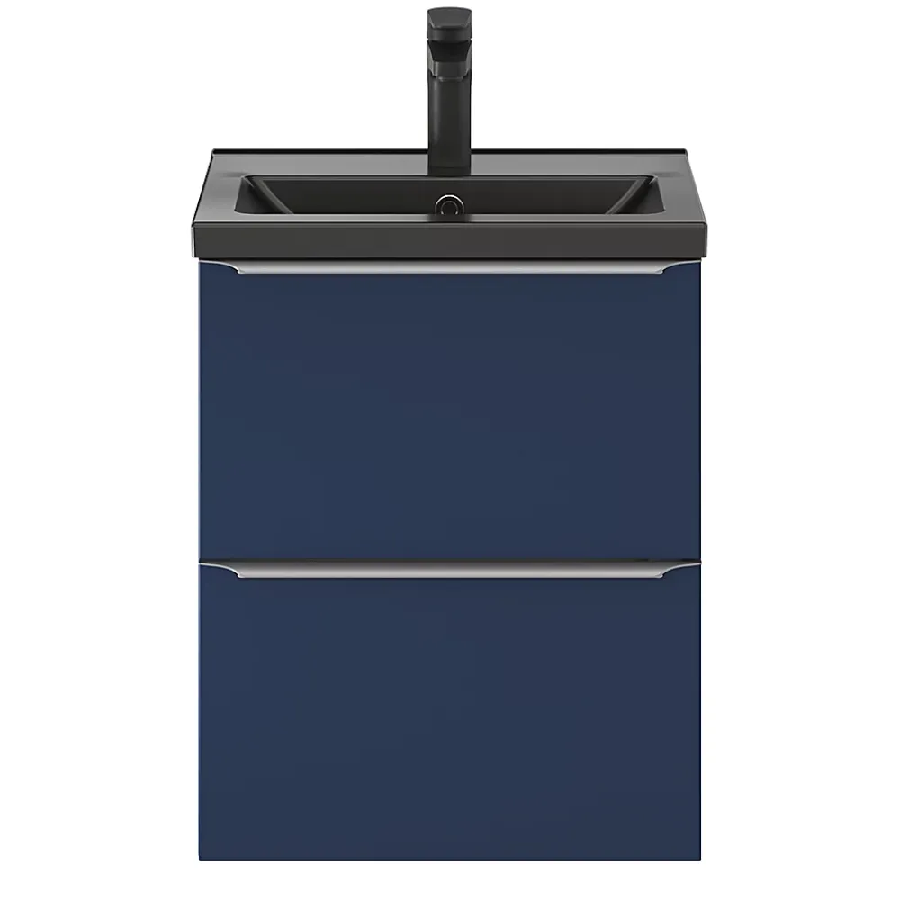 Plan Simple Vasque|GoodHome Plan vasque faible profondeur noir Nira 50 cm