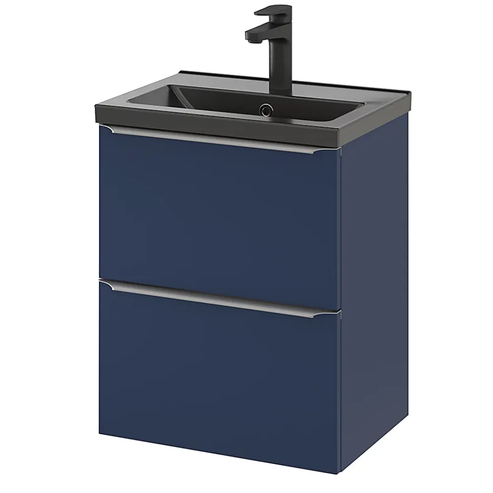 Plan Simple Vasque|GoodHome Plan vasque faible profondeur noir Nira 50 cm