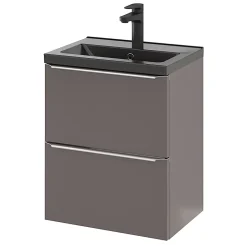 Plan Simple Vasque|GoodHome Plan vasque faible profondeur noir Nira 50 cm