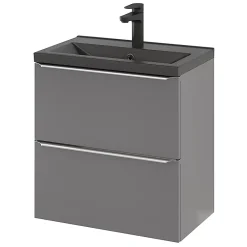 Plan Simple Vasque|GoodHome Plan vasque faible profondeur noir Nira 60 cm