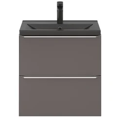 Plan Simple Vasque|GoodHome Plan vasque faible profondeur noir Nira 60 cm