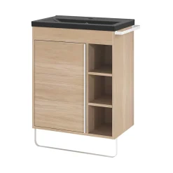 Plan Simple Vasque|GoodHome Plan vasque faible profondeur noir Nira 60 cm