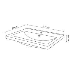 Plan Simple Vasque|GoodHome Plan vasque faible profondeur noir Nira 60 cm