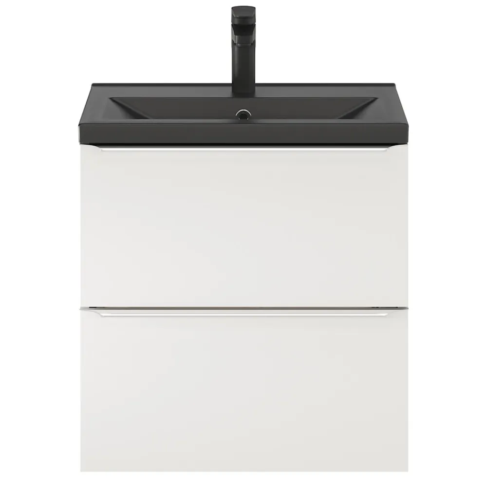 Plan Simple Vasque|GoodHome Plan vasque faible profondeur noir Nira 60 cm