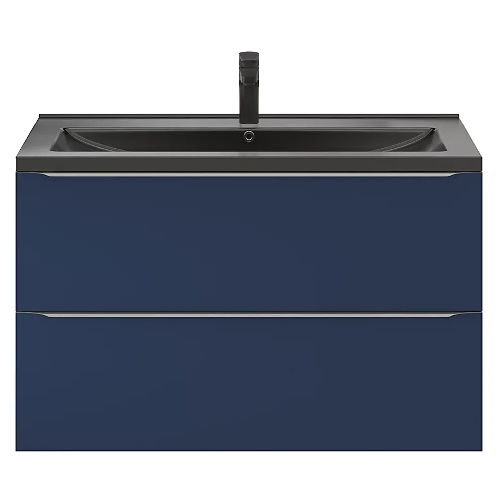 Plan Simple Vasque|GoodHome Plan vasque l.100 cm Nira en porcelaine vitrifié coloris noir