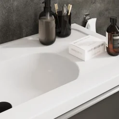 Plan Simple Vasque|GoodHome Plan vasque l.100,6 x H.12,3 x P.45,2 cm, en céramique blanche, levanna