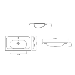 Plan Simple Vasque|GoodHome Plan vasque l.100,6 x H.12,3 x P.45,2 cm, en céramique blanche, levanna