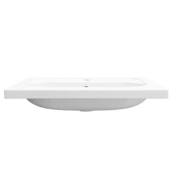 GoodHome Plan vasque l.60,6 x H.12,3 x P.45,2 cm, en céramique blanche, levanna