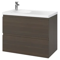 GoodHome Plan vasque l.80 x P.45 cm en céramique avec plage de dépose à droite, blanc, Kentia