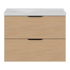 GoodHome Plan vasque l.80 x P.45 cm en céramique avec plage de dépose à droite, blanc, Kentia