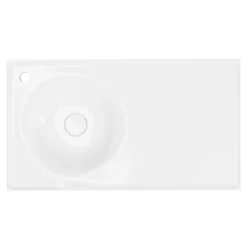 GoodHome Plan vasque l.80 x P.45 cm en céramique avec plage de dépose à droite, blanc, Kentia