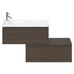 GoodHome Plan vasque l.80 x P.45 cm en céramique avec plage de dépose à droite, blanc, Kentia