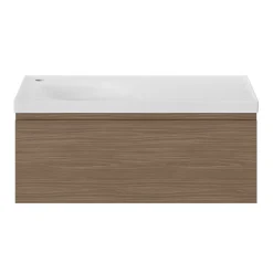 GoodHome Plan vasque l.80 x P.45 cm en céramique avec plage de dépose à droite, blanc, Kentia