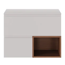 GoodHome Plan vasque l.80 x P.45 cm en céramique avec plage de dépose à droite, blanc, Kentia