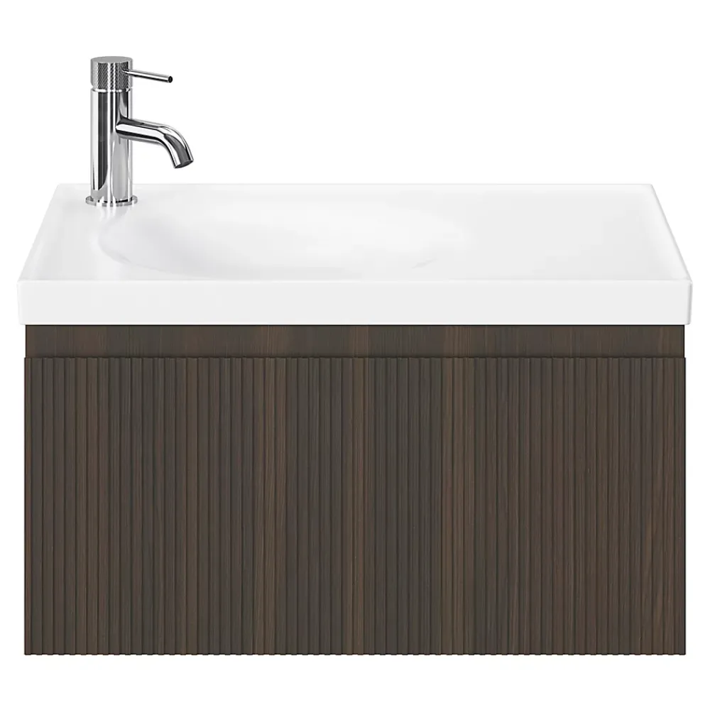 Plan Simple Vasque|GoodHome Plan vasque l.60 x P.45 cm en céramique avec plage de dépose à droite, blanc, Kentia