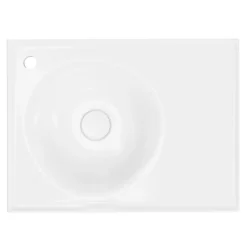 Plan Simple Vasque|GoodHome Plan vasque l.60 x P.45 cm en céramique avec plage de dépose à droite, blanc, Kentia