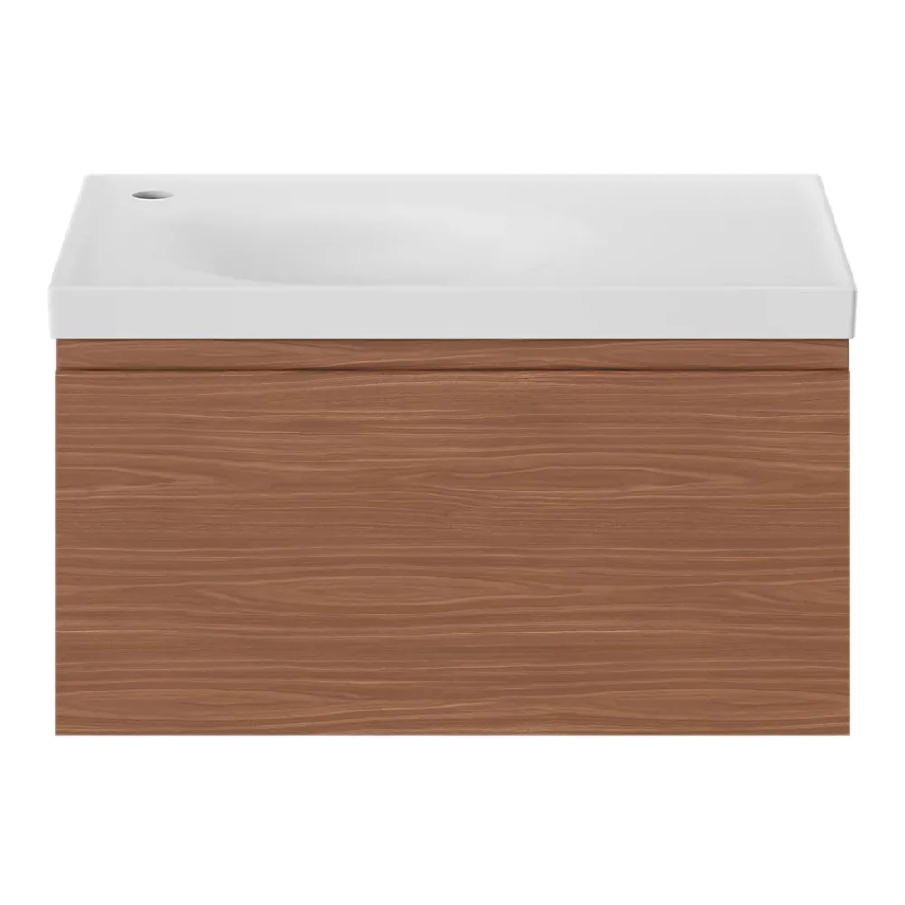 Plan Simple Vasque|GoodHome Plan vasque l.60 x P.45 cm en céramique avec plage de dépose à droite, blanc, Kentia