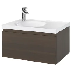 Plan Simple Vasque|GoodHome Plan vasque l.60 x P.45 cm en céramique avec plage de dépose à droite, blanc, Kentia