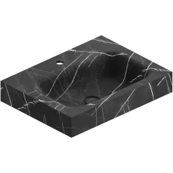 Plan Simple Vasque|Ipiemme SRL Plan vasque L.60 x P.45,3 x H.10 cm, finition noir veiné, Stonetec