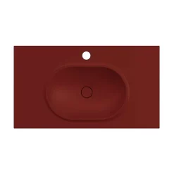 Plan Simple Vasque|Poalgi Plan vasque lavabo résine Wraitom 80x46 cm rouge tassili série Bül