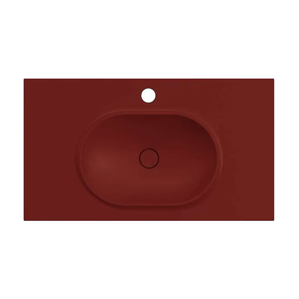 Plan Simple Vasque|Poalgi Plan vasque lavabo résine Wraitom 80x46 cm rouge tassili série Bül