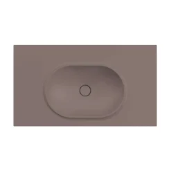 Poalgi Plan vasque lavabo résine Wraitom 100x46 cm marron tundra série Bül