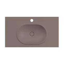 Plan Simple Vasque|Poalgi Plan vasque lavabo résine Wraitom 120x46 cm marron tundra série Bül