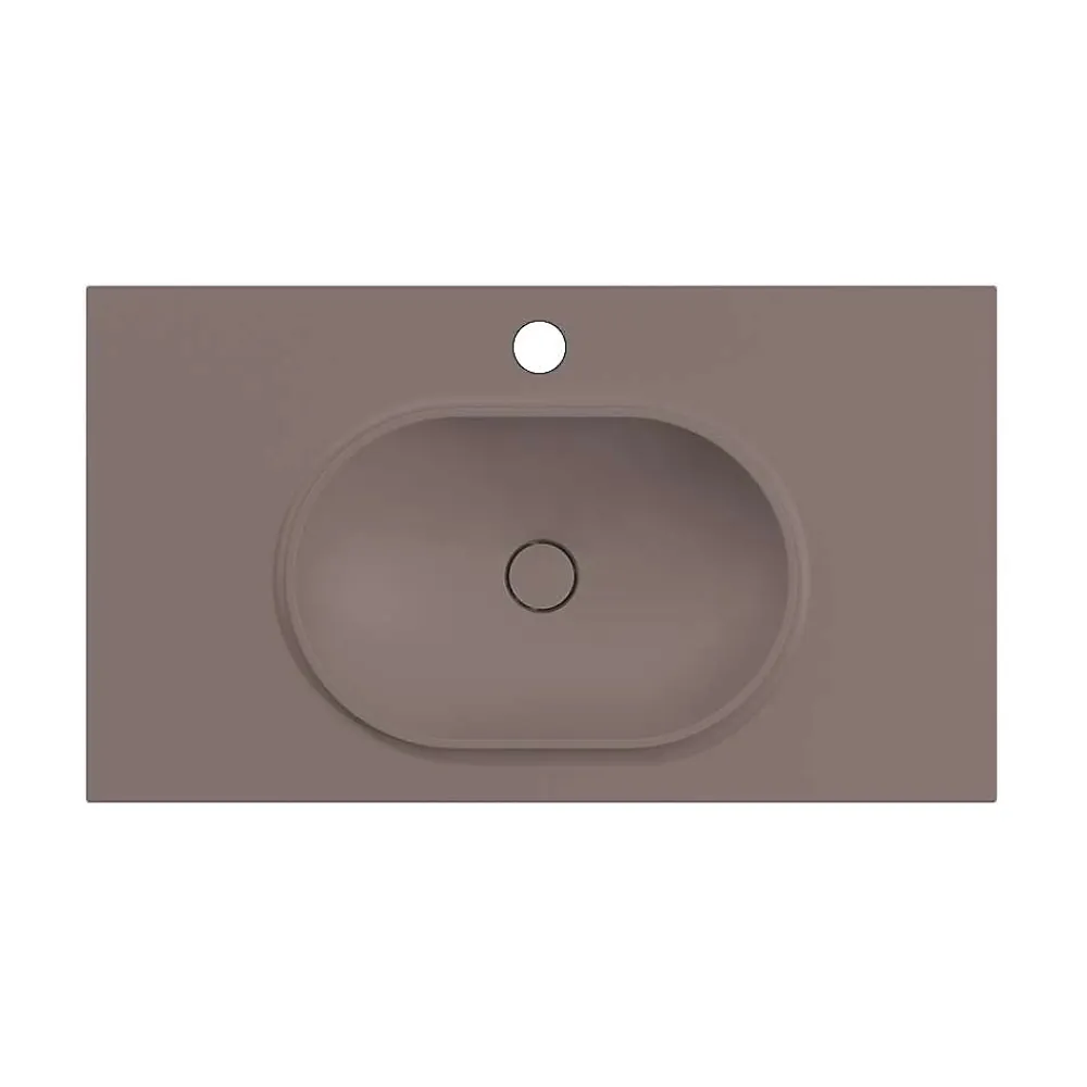 Plan Simple Vasque|Poalgi Plan vasque lavabo résine Wraitom 120x46 cm marron tundra série Bül