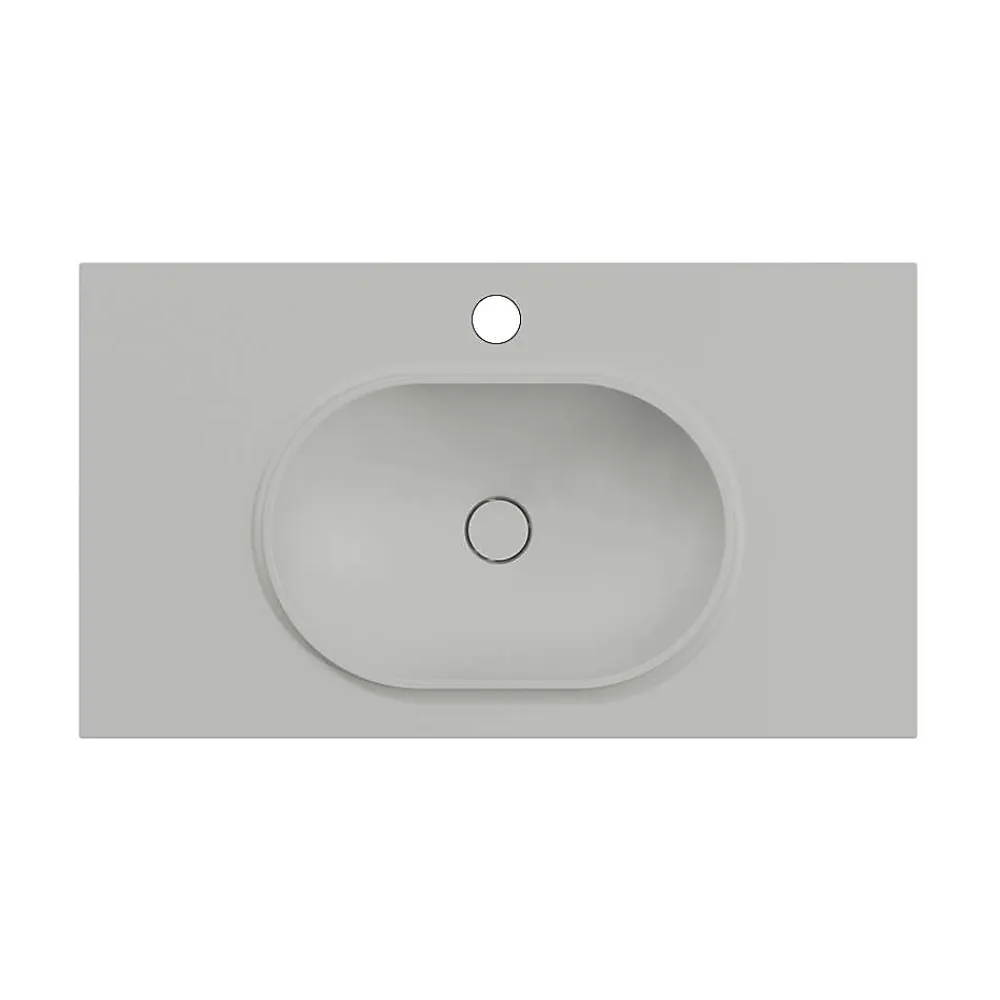 Poalgi Plan vasque lavabo résine Wraitom 120x46 cm gris humo série Bül