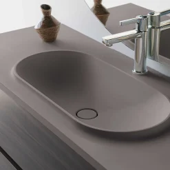 Plan Simple Vasque|Poalgi Plan vasque lavabo résine Wraitom 120x46 cm gris concret série Bül