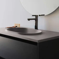 Plan Simple Vasque|Poalgi Plan vasque lavabo résine Wraitom 120x46 cm gris concret série Bül