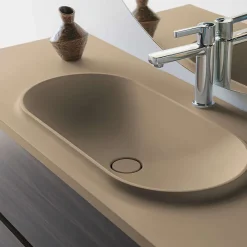 Plan Simple Vasque|Poalgi Plan vasque lavabo résine Wraitom 120x46 cm beige albero série Bül