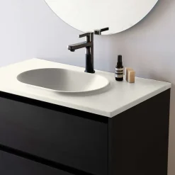 Plan Simple Vasque|Poalgi Plan vasque lavabo résine Wraitom 80x46 cm blanc marfil série Bül