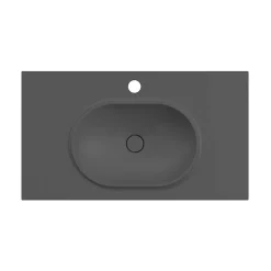 Poalgi Plan vasque lavabo résine Wraitom 100x46 cm noir antracita série Bül