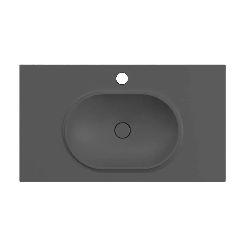 Poalgi Plan vasque lavabo résine Wraitom 100x46 cm noir antracita série Bül