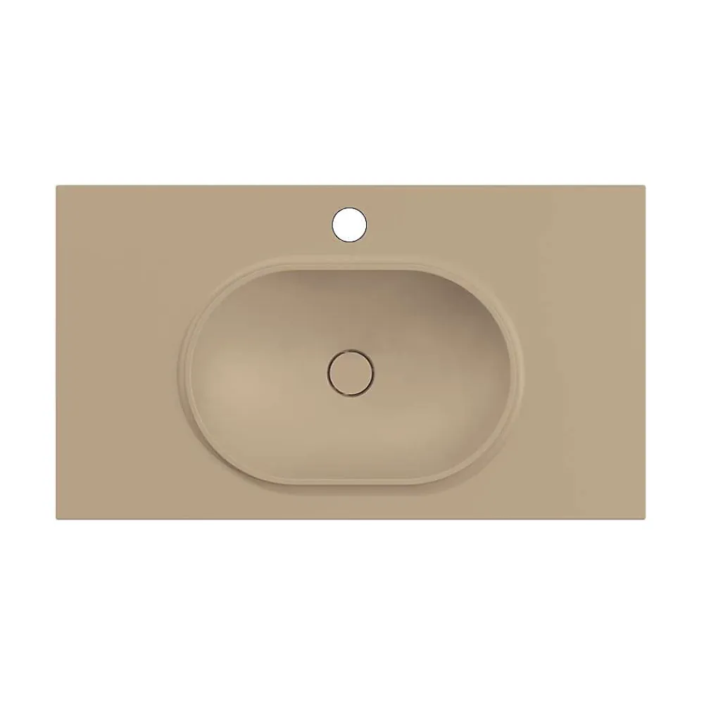 Poalgi Plan vasque lavabo résine Wraitom 80x46 cm beige albero série Bül