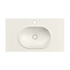 Plan Simple Vasque|Poalgi Plan vasque lavabo résine Wraitom 120x46 cm blanc marfil série Bül