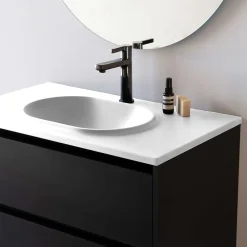 Poalgi Plan vasque lavabo résine Wraitom 80x46 cm blanc série Bül
