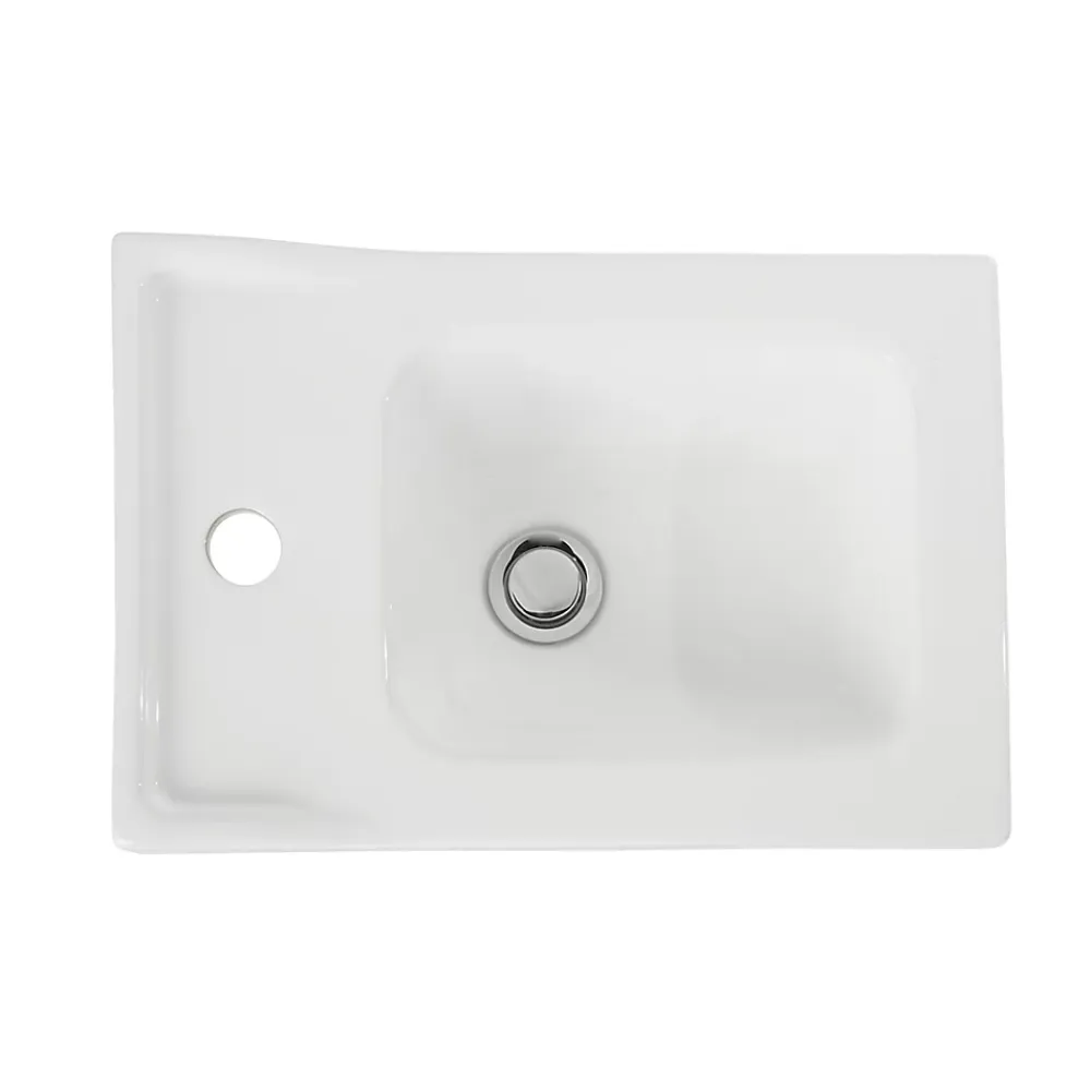 Plan Vasque Lave-Mains|GoodHome Plan vasque lave-mains blanc Lana L. 44,7 x H. 14,2 x P. 30,7 cm