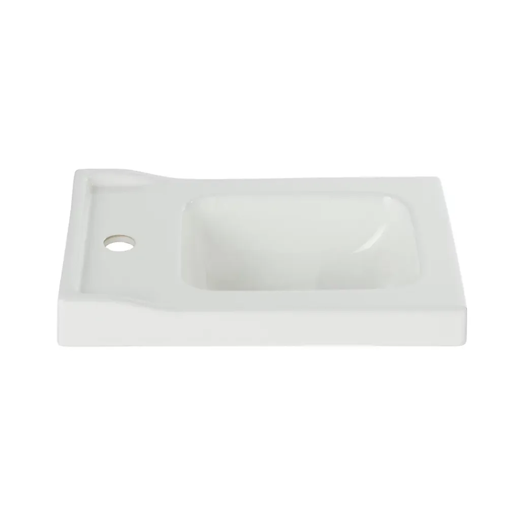 Plan Vasque Lave-Mains|GoodHome Plan vasque lave-mains blanc Lana L. 44,7 x H. 14,2 x P. 30,7 cm
