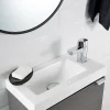 GoodHome Plan vasque lave-mains blanc en résine, Beni