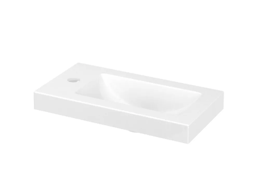 GoodHome Plan vasque lave-mains blanc en résine, Beni